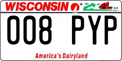 WI license plate 008PYP