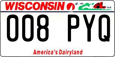 WI license plate 008PYQ