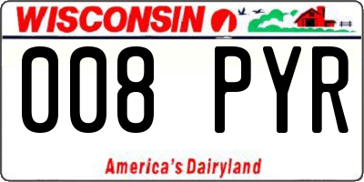 WI license plate 008PYR