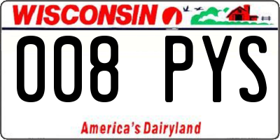 WI license plate 008PYS