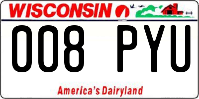 WI license plate 008PYU