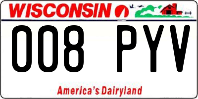 WI license plate 008PYV