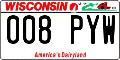 WI license plate 008PYW