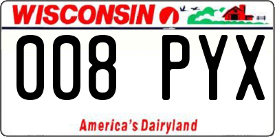WI license plate 008PYX