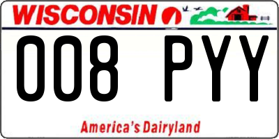 WI license plate 008PYY