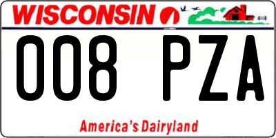 WI license plate 008PZA