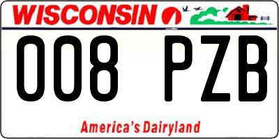 WI license plate 008PZB