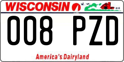 WI license plate 008PZD