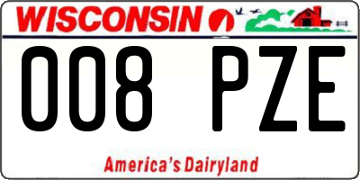 WI license plate 008PZE