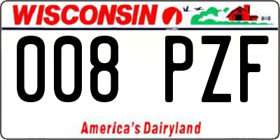 WI license plate 008PZF