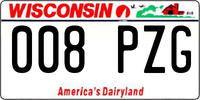 WI license plate 008PZG