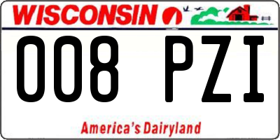 WI license plate 008PZI