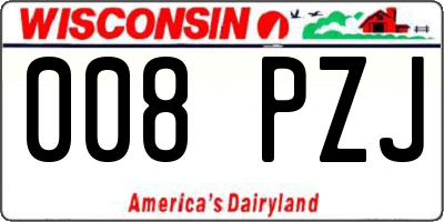 WI license plate 008PZJ