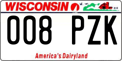 WI license plate 008PZK