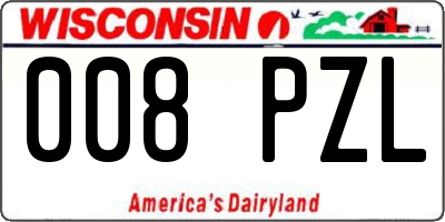 WI license plate 008PZL