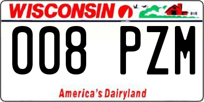 WI license plate 008PZM