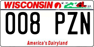 WI license plate 008PZN
