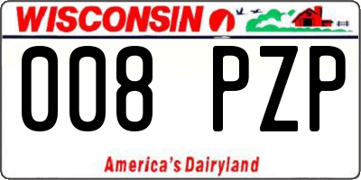 WI license plate 008PZP