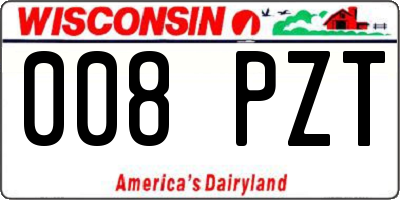 WI license plate 008PZT
