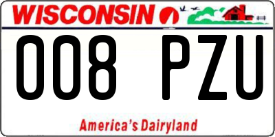 WI license plate 008PZU