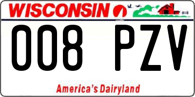 WI license plate 008PZV