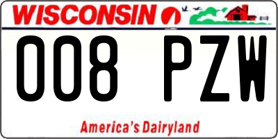 WI license plate 008PZW