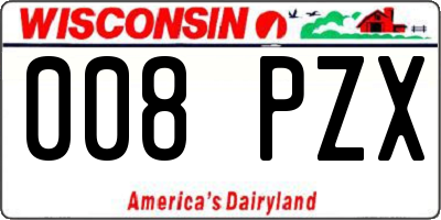 WI license plate 008PZX