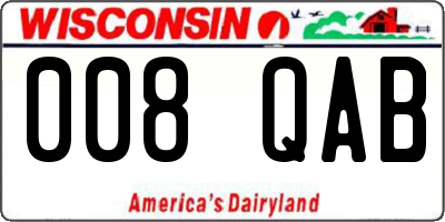 WI license plate 008QAB