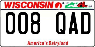 WI license plate 008QAD