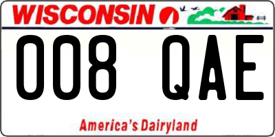 WI license plate 008QAE