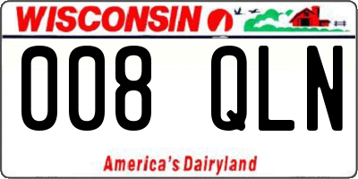 WI license plate 008QLN