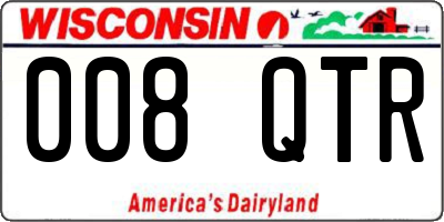 WI license plate 008QTR