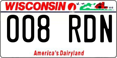 WI license plate 008RDN
