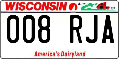 WI license plate 008RJA