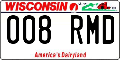 WI license plate 008RMD