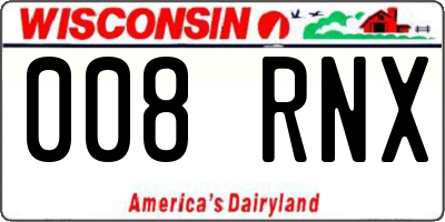 WI license plate 008RNX