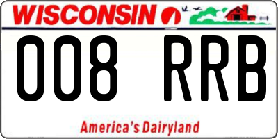 WI license plate 008RRB