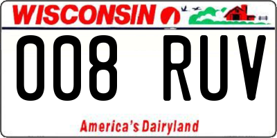 WI license plate 008RUV