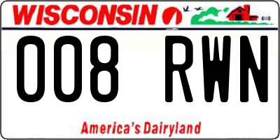 WI license plate 008RWN