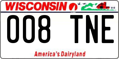 WI license plate 008TNE