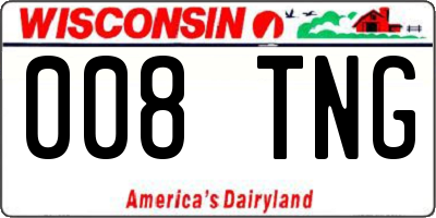 WI license plate 008TNG