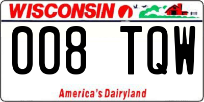 WI license plate 008TQW