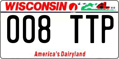 WI license plate 008TTP