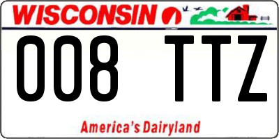 WI license plate 008TTZ