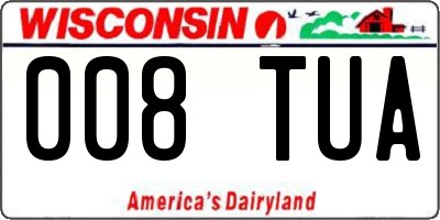 WI license plate 008TUA