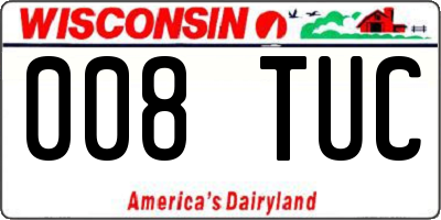 WI license plate 008TUC