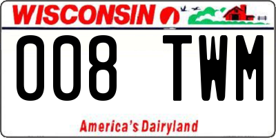 WI license plate 008TWM