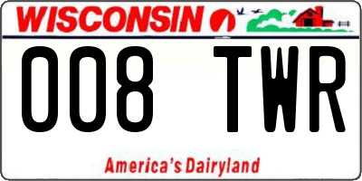 WI license plate 008TWR