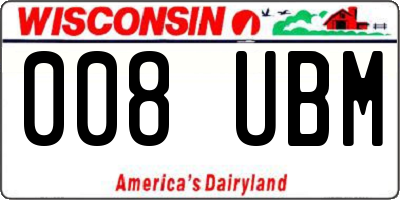 WI license plate 008UBM