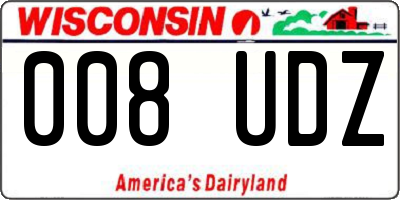 WI license plate 008UDZ